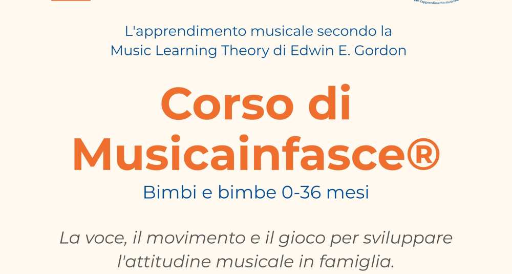 A Cosenza la musica si impara da 0 a 3 anni: al via il corso “Musicainfasce®” con il metodo Gordon