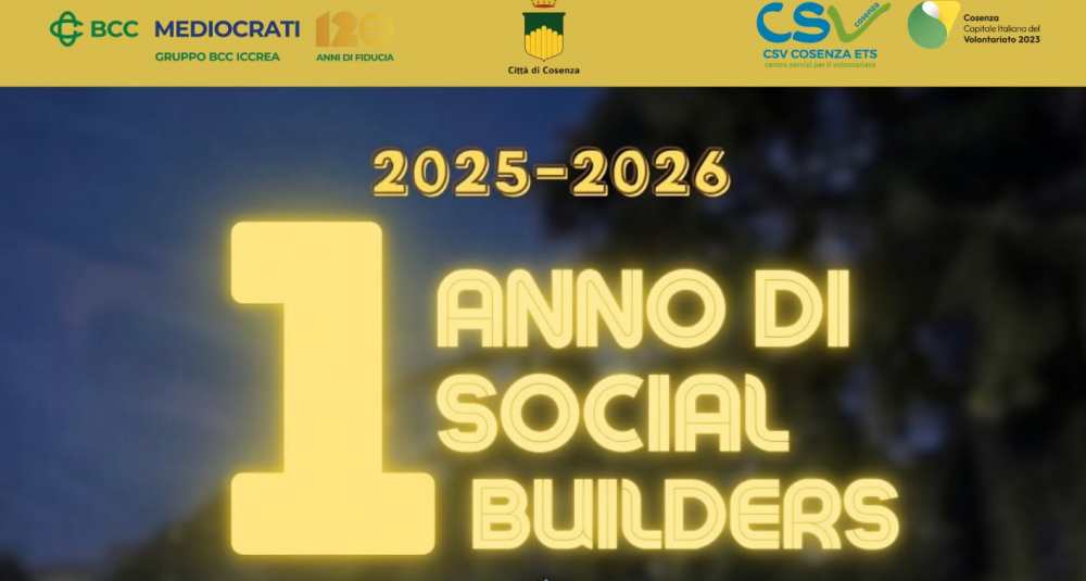 Cosenza, Social Builders festeggia il primo anno: il 24 ottobre istituzioni, Unical e imprese riunite al Parco Emilio Morrone