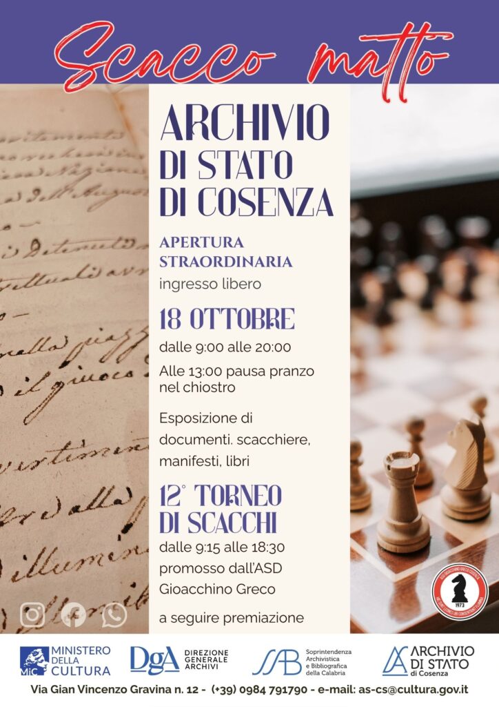 Scacco Matto Archivio di Stato di Cosenza