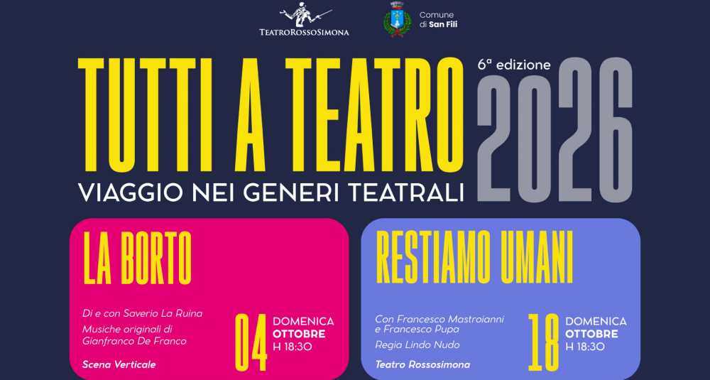 San Fili, al via la nuova stagione del Teatro “Francesco Gambaro”: sei spettacoli per la rassegna “Tutti a teatro”